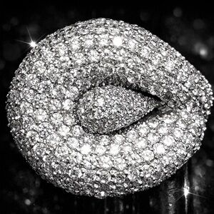 New Micro Pave Set Calla Lily Cz flower floral Statement Cocktail Ring Silver